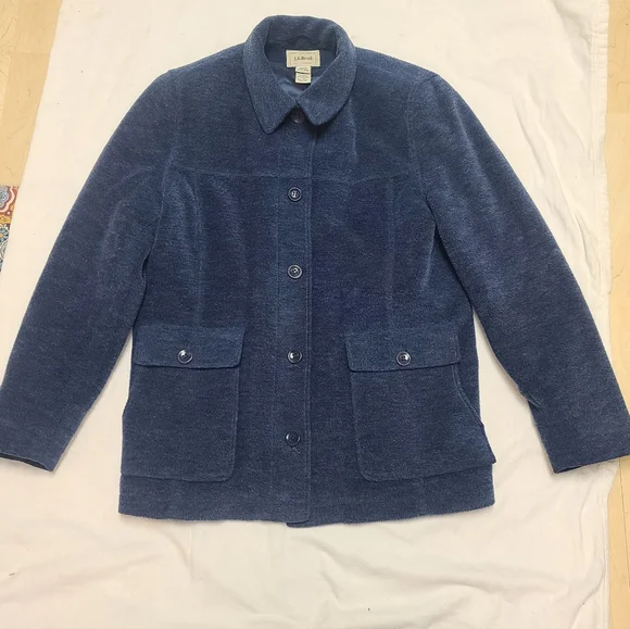 Lands' End Wool Blend Peacoat Blazer Blue Jacket, Women's Size Medium - Picture 6 of 10